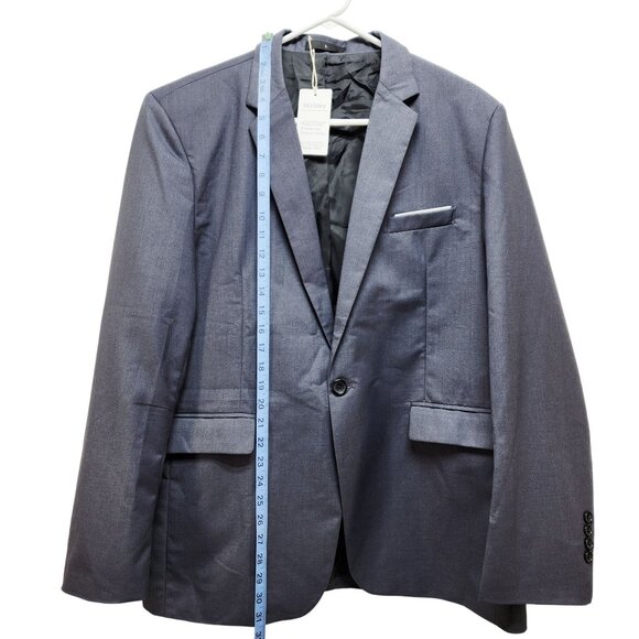 Mens Grey Single-Breasted Blazer Jacket Mylldey Size L Button Cuffs Pockets - Picture 4 of 8